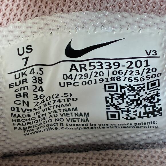 Nike Air Force 1 Sage Low Pink Suede Platform Shoes AR5339-201 Women’s Size 7 - Picture 9 of 10